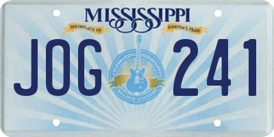MS license plate JOG241