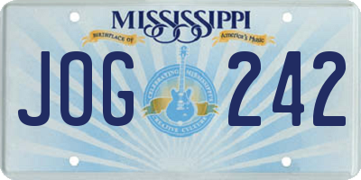 MS license plate JOG242
