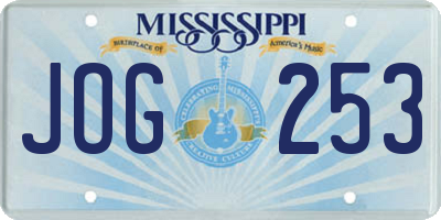 MS license plate JOG253