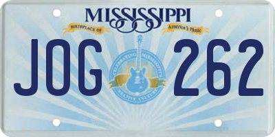MS license plate JOG262