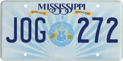 MS license plate JOG272