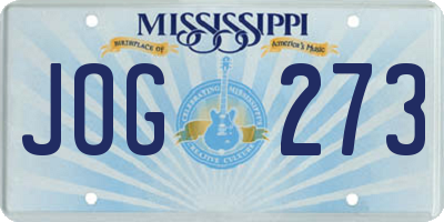 MS license plate JOG273