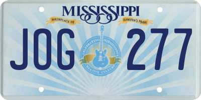 MS license plate JOG277