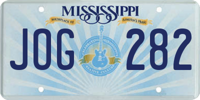 MS license plate JOG282