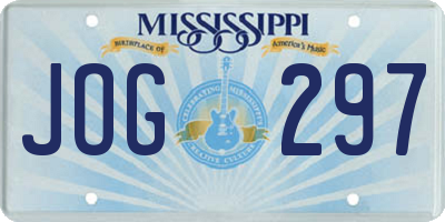 MS license plate JOG297