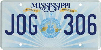 MS license plate JOG306