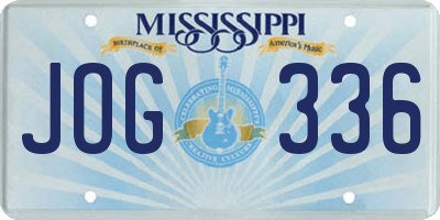 MS license plate JOG336