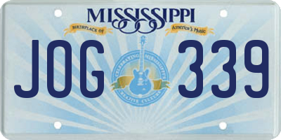 MS license plate JOG339