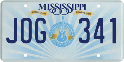 MS license plate JOG341