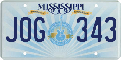 MS license plate JOG343