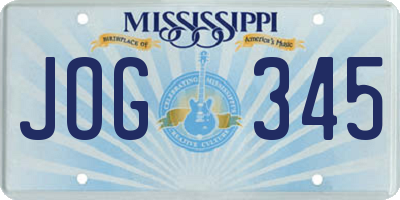 MS license plate JOG345