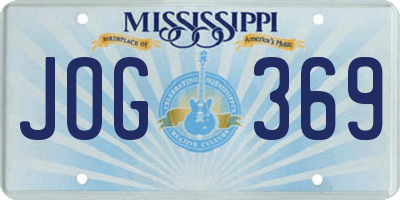 MS license plate JOG369