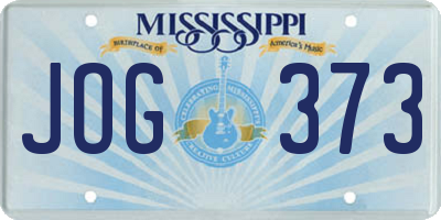 MS license plate JOG373