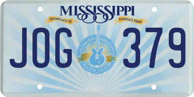MS license plate JOG379