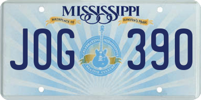 MS license plate JOG390