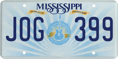 MS license plate JOG399