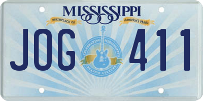 MS license plate JOG411