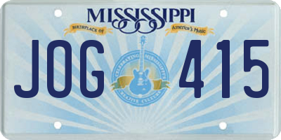 MS license plate JOG415