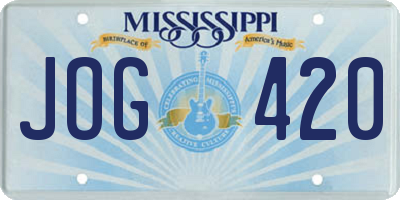 MS license plate JOG420