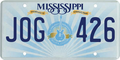 MS license plate JOG426