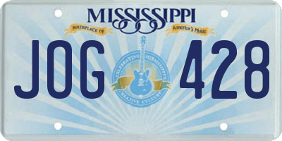 MS license plate JOG428