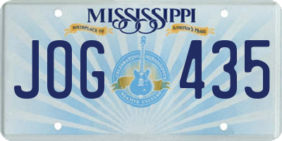 MS license plate JOG435