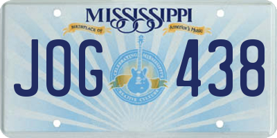 MS license plate JOG438