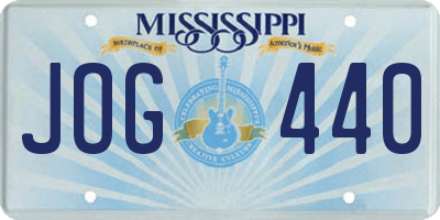 MS license plate JOG440