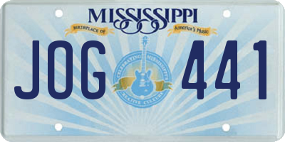 MS license plate JOG441