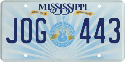 MS license plate JOG443