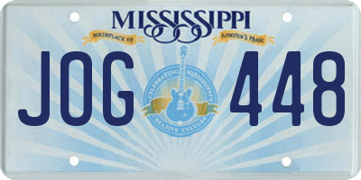 MS license plate JOG448