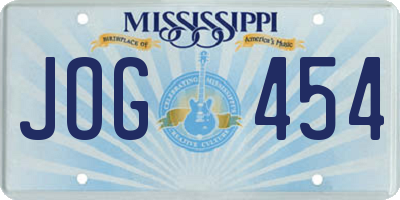 MS license plate JOG454