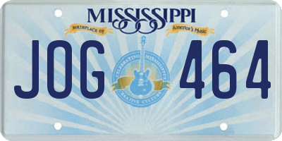 MS license plate JOG464