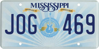 MS license plate JOG469