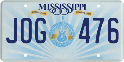 MS license plate JOG476