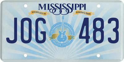 MS license plate JOG483