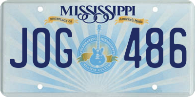 MS license plate JOG486