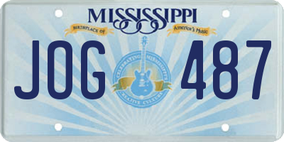 MS license plate JOG487