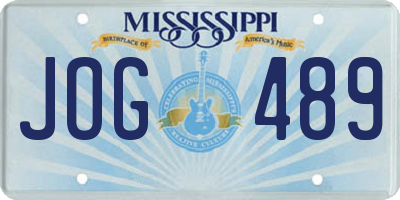 MS license plate JOG489