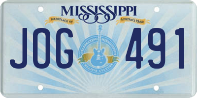 MS license plate JOG491