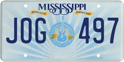 MS license plate JOG497