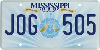MS license plate JOG505