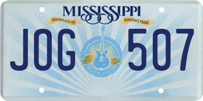 MS license plate JOG507
