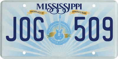 MS license plate JOG509