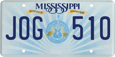 MS license plate JOG510