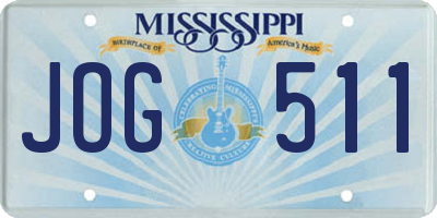 MS license plate JOG511