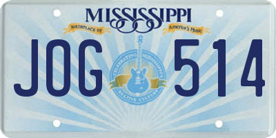 MS license plate JOG514