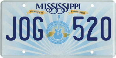 MS license plate JOG520