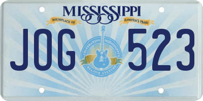 MS license plate JOG523
