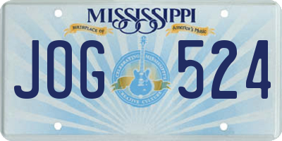 MS license plate JOG524